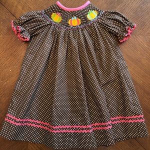 Smocked Pumpkin Dress Fall/Halloween/Thanksgiving
